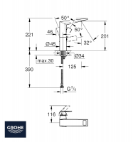MONOMANDO LAVABO ALLURE BRILLIANT L GROHE 